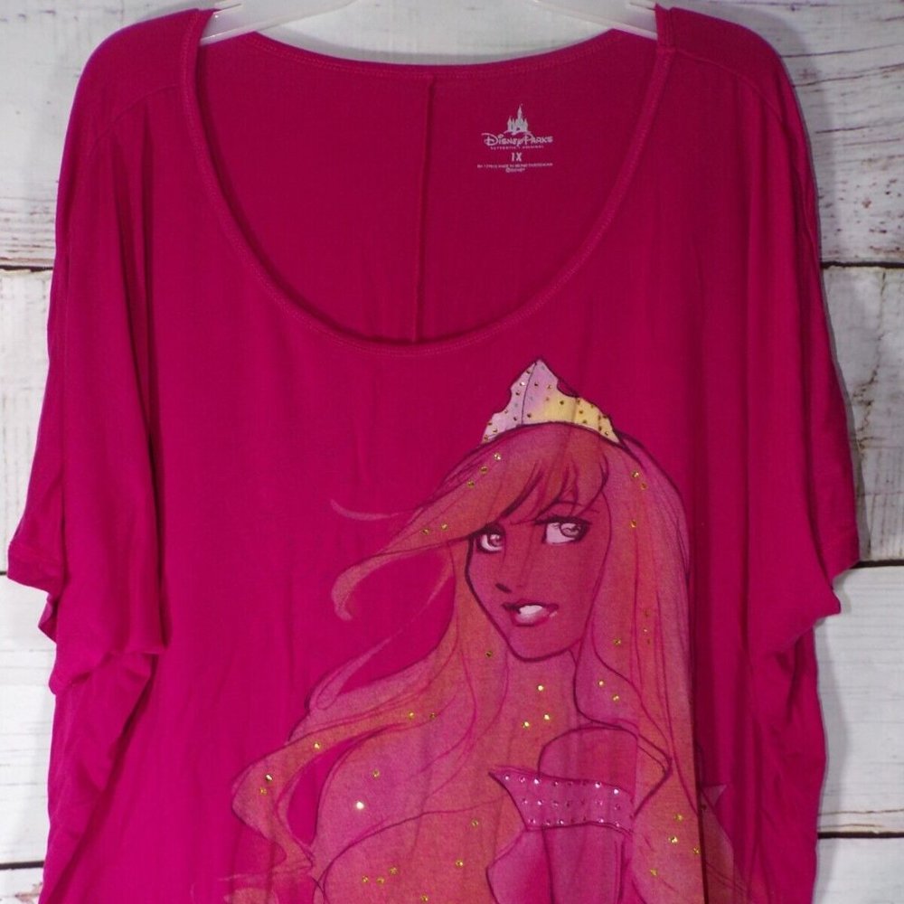 Vintage Disney Parks Pink Little Mermaid Ariel Graphic Shirt Size 1x